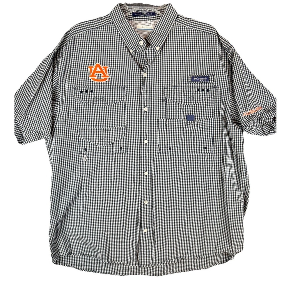 Auburn Tigers Columbia PFG Super Bonehead Shirt Mens XL Vented Fishing NCAA